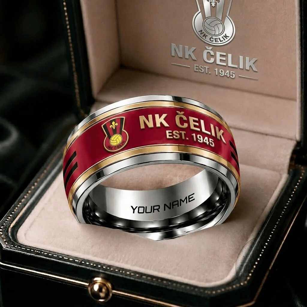 NK Celik Zenica Premijer Liga BiH Football Club Personalized Stainless Steel Ring