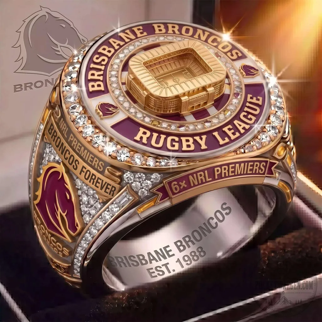 Brisbane Broncos Rugby League NRL Premiers Championship Ring Brisbane Broncos Rugby League NRL Premiers Championship Ring