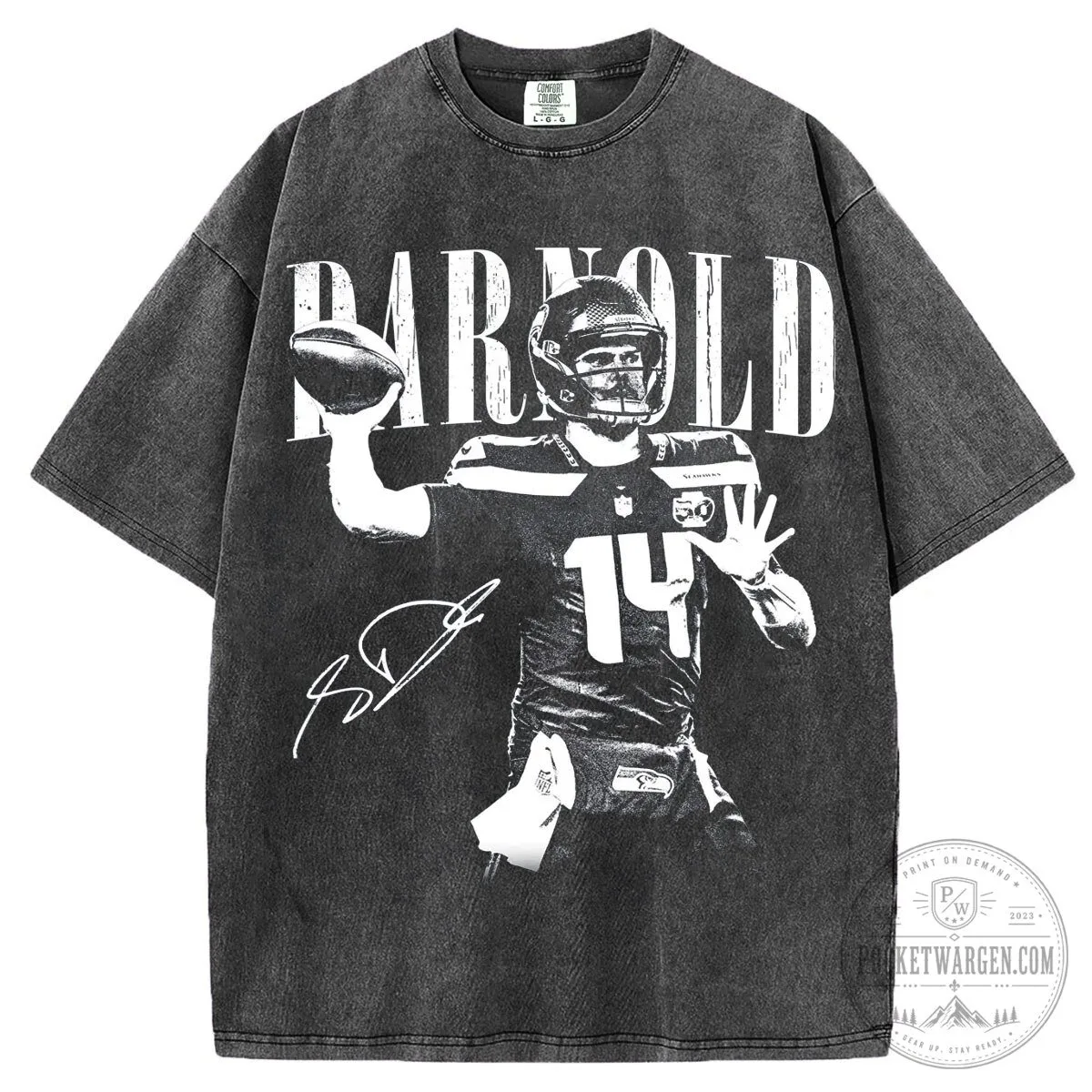 Sam Darnold Seattle Seahawks Football Player Graphic Washed T-Shirt