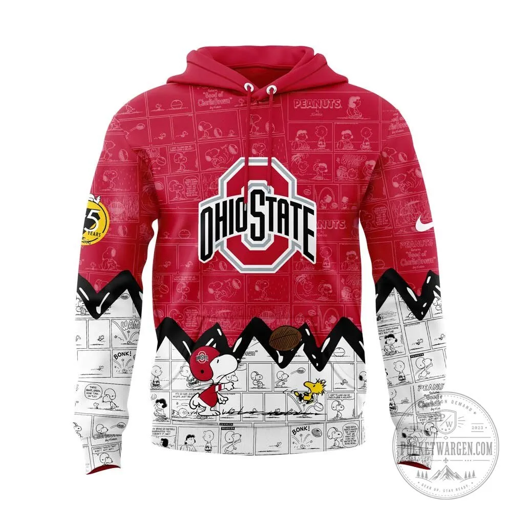 Snoopy Hoodie for Ohio State Football's 75th Anniversary with Peanuts Design 10 Snoopy Hoodie for Ohio State Football