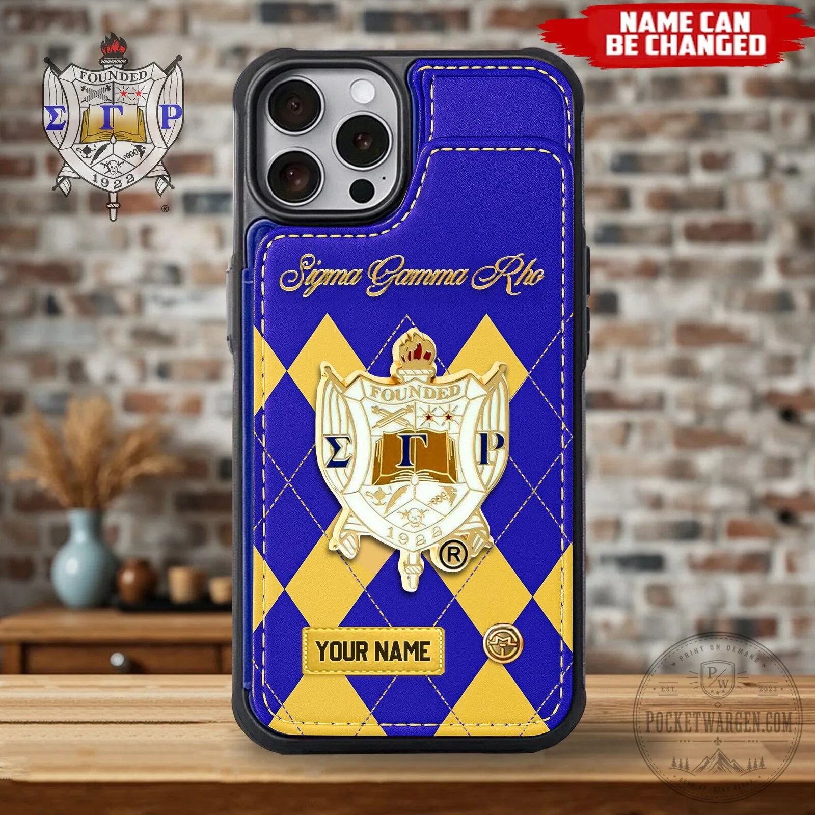Sigma Gamma Rho Sorority Blue and Gold Diamond Pattern Phone Case 2 Sigma Gamma Rho Sorority Blue and Gold Diamond Pattern Phone Case