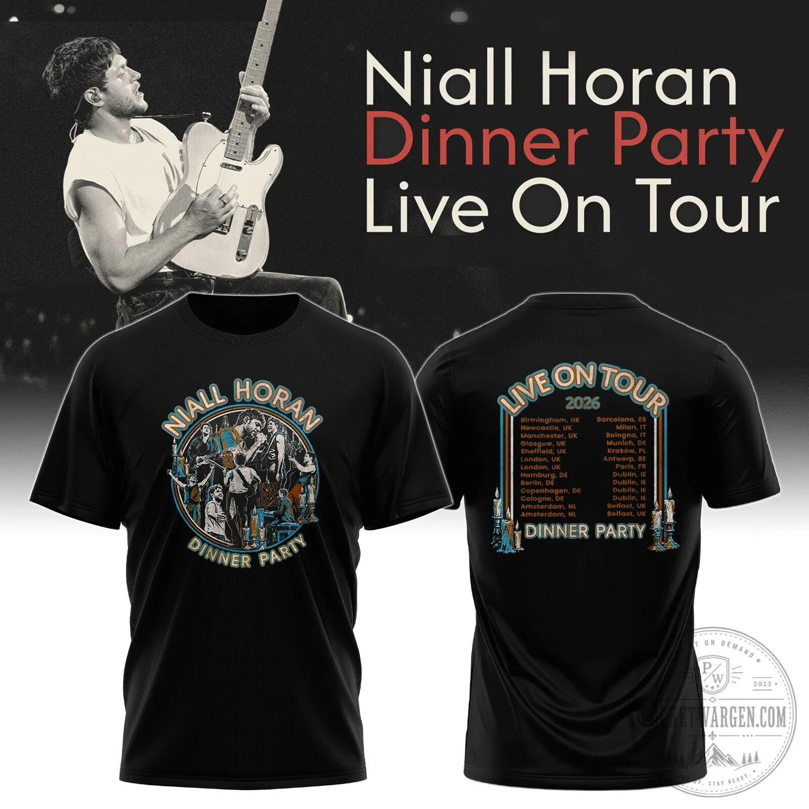 Niall Horan The Show Live On Tour 2026 Concert Dates Black T-Shirt