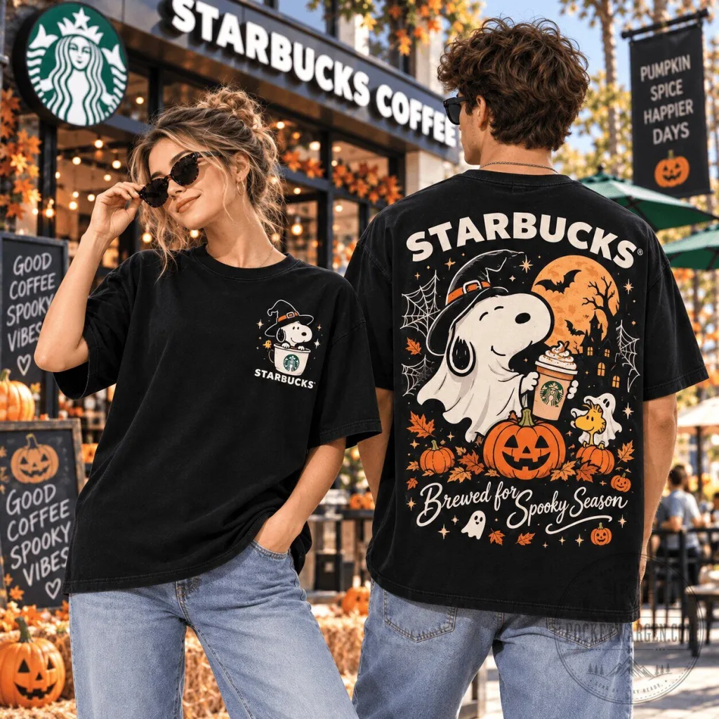 Snoopy Starbucks Halloween Ghost Pumpkin Spooky Season T-Shirt Snoopy Starbucks Halloween Ghost Pumpkin Spooky Season T-Shirt