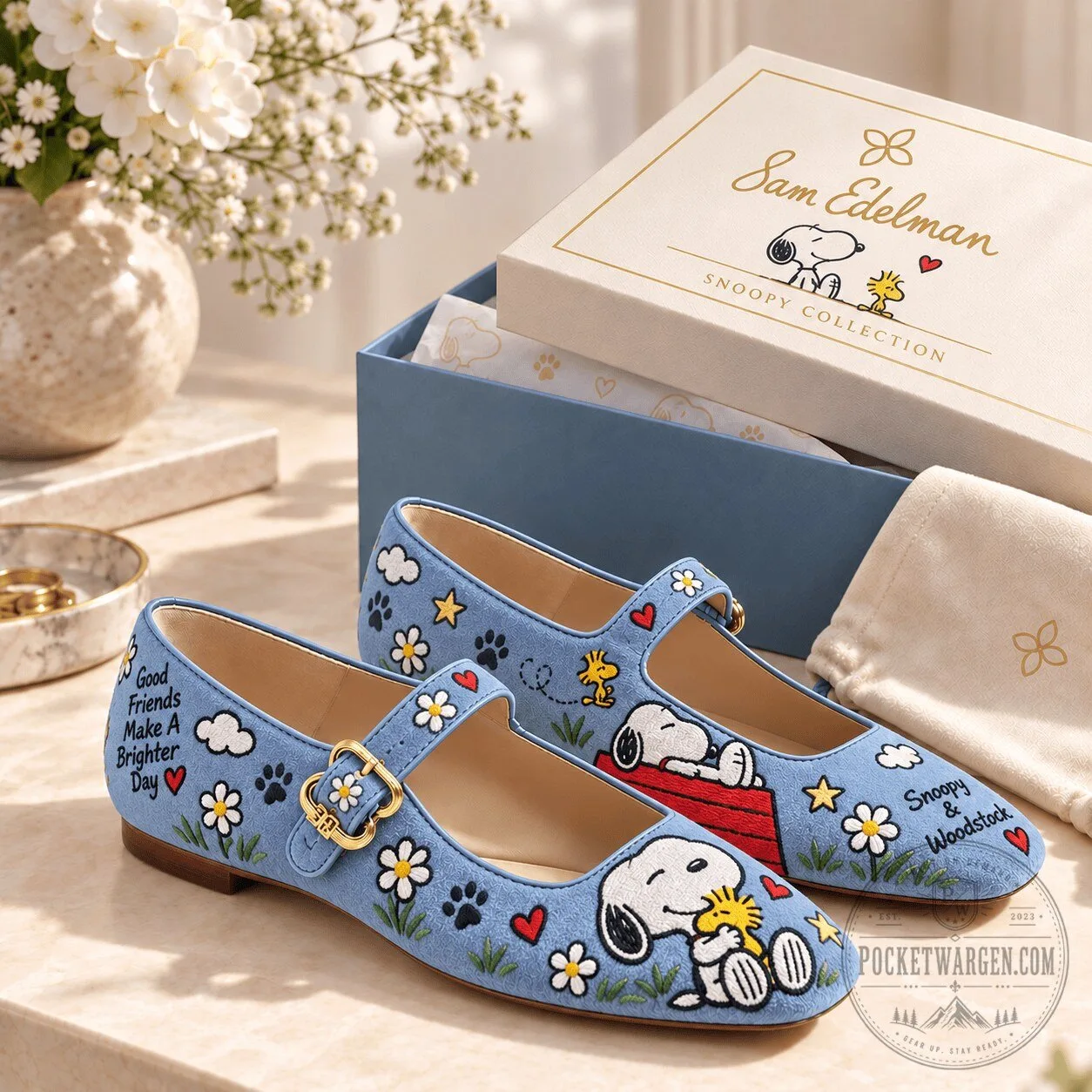 Snoopy and Woodstock Mary Jane Shoes, Good Friends Make A Brighter Day 1 Snoopy and Woodstock Mary Jane Shoes, Good Friends Make A Brighter Day