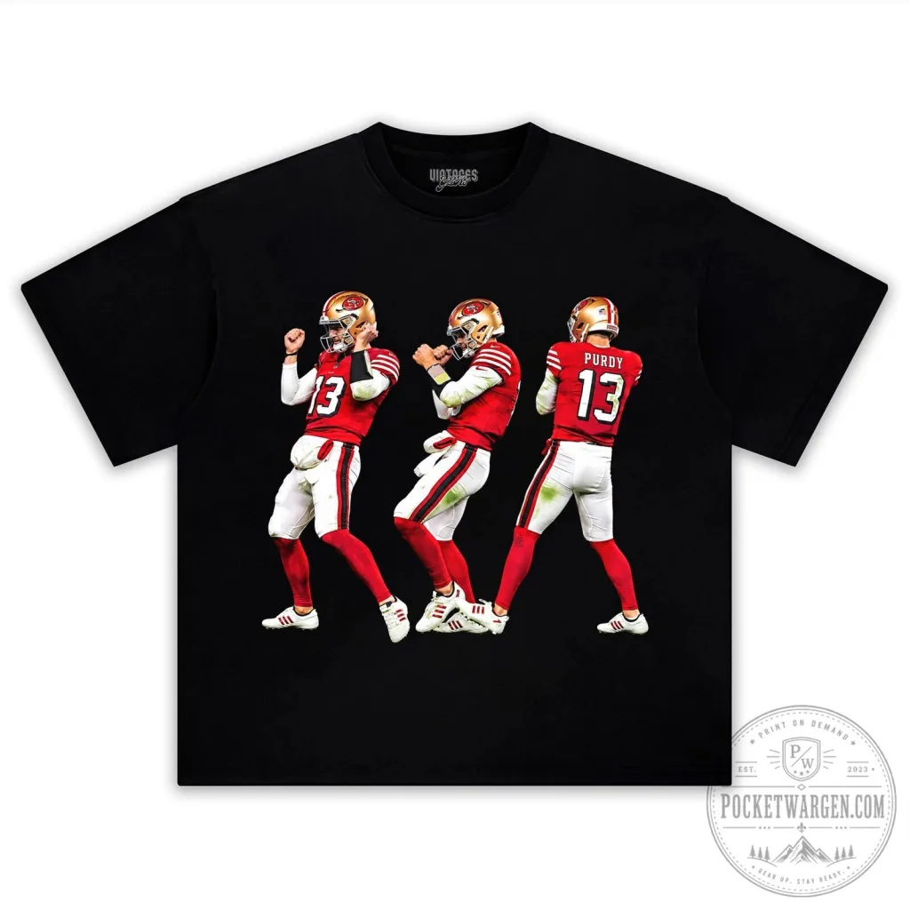 Brock Purdy Vintage San Francisco 49ers Football Player Black T-Shirt Brock Purdy Vintage San Francisco 49ers Football Player Black T-Shirt