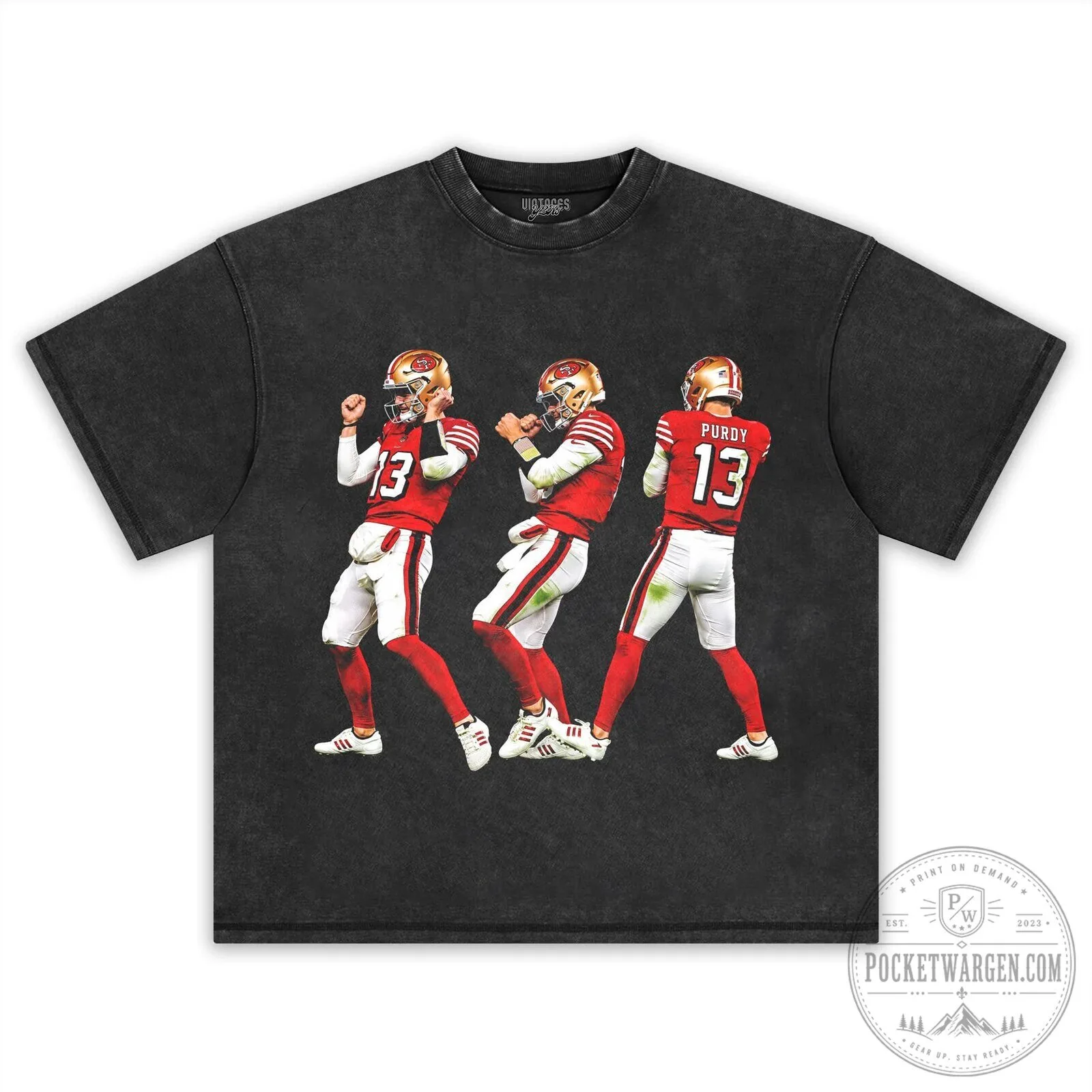 Brock Purdy Vintage San Francisco 49ers Football Player Black T-Shirt 12 Brock Purdy Vintage San Francisco 49ers Football Player Black T-Shirt