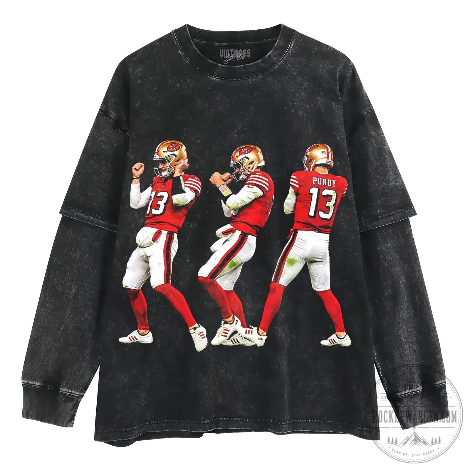 Brock Purdy Vintage San Francisco 49ers Football Player Black T-Shirt 14 Brock Purdy Vintage San Francisco 49ers Football Player Black T-Shirt