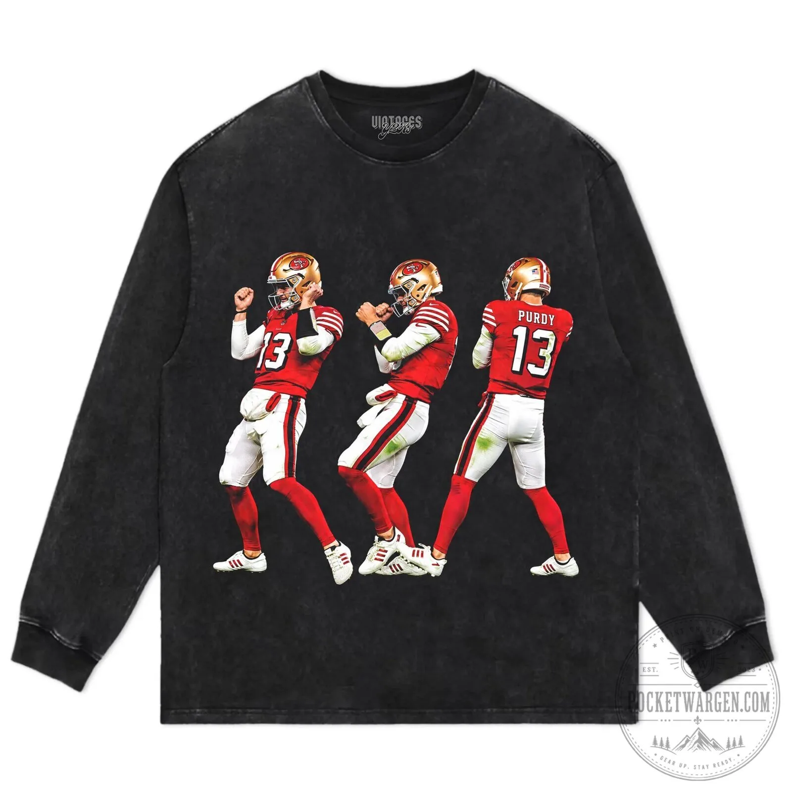 Brock Purdy Vintage San Francisco 49ers Football Player Black T-Shirt 16 Brock Purdy Vintage San Francisco 49ers Football Player Black T-Shirt