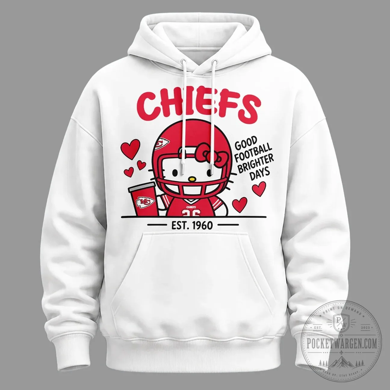 Kansas City Chiefs Hello Kitty Night Football Kingdom White Hoodie 8 Kansas City Chiefs Hello Kitty Night Football Kingdom White Hoodie