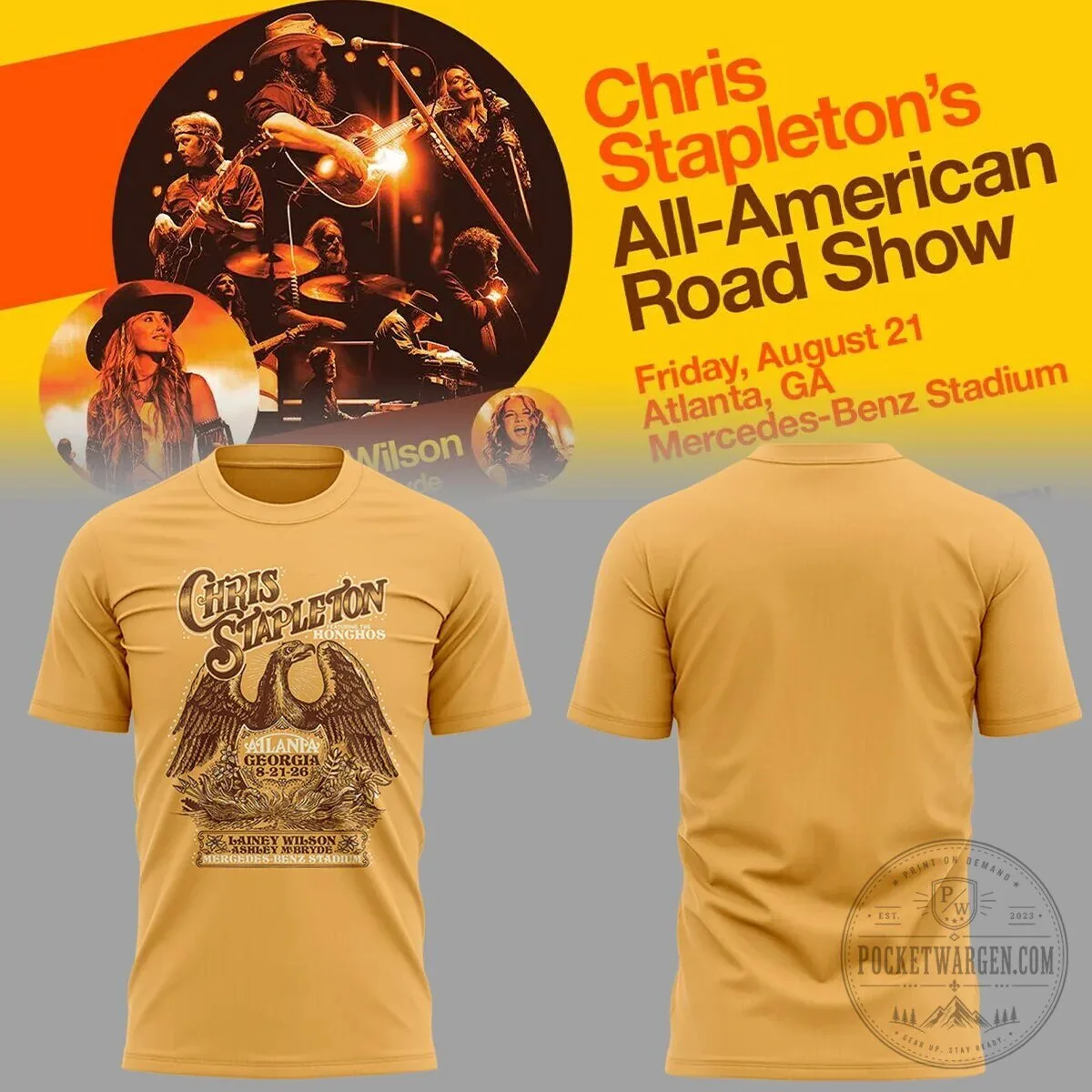 Atlanta Georgia Concert Tee for Chris Stapleton's All-American Road Show