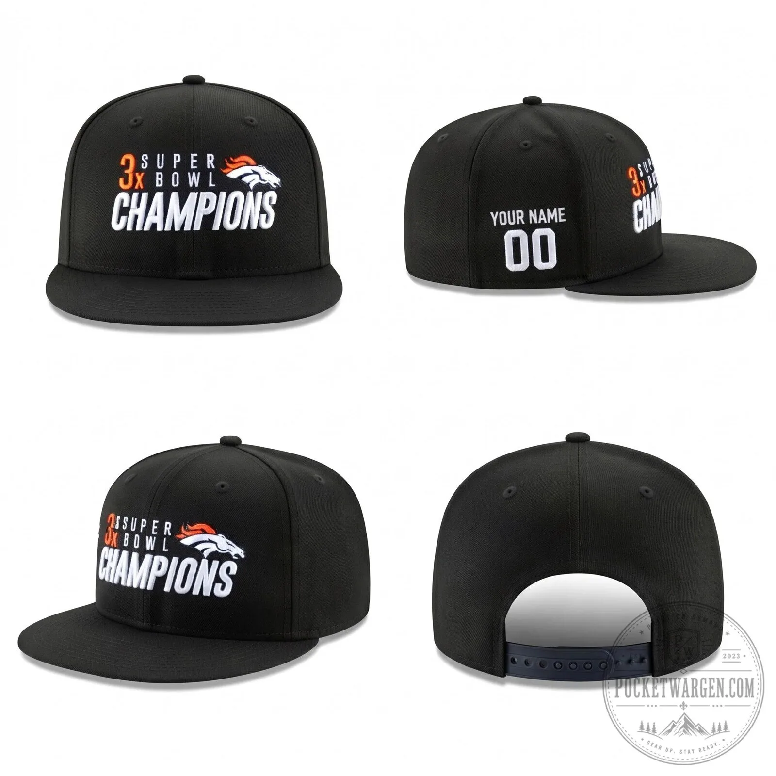 Denver Broncos Super Bowl Champions Custom Embroidered Snapback Cap Hat 2 Denver Broncos Super Bowl Champions Custom Embroidered Snapback Cap Hat