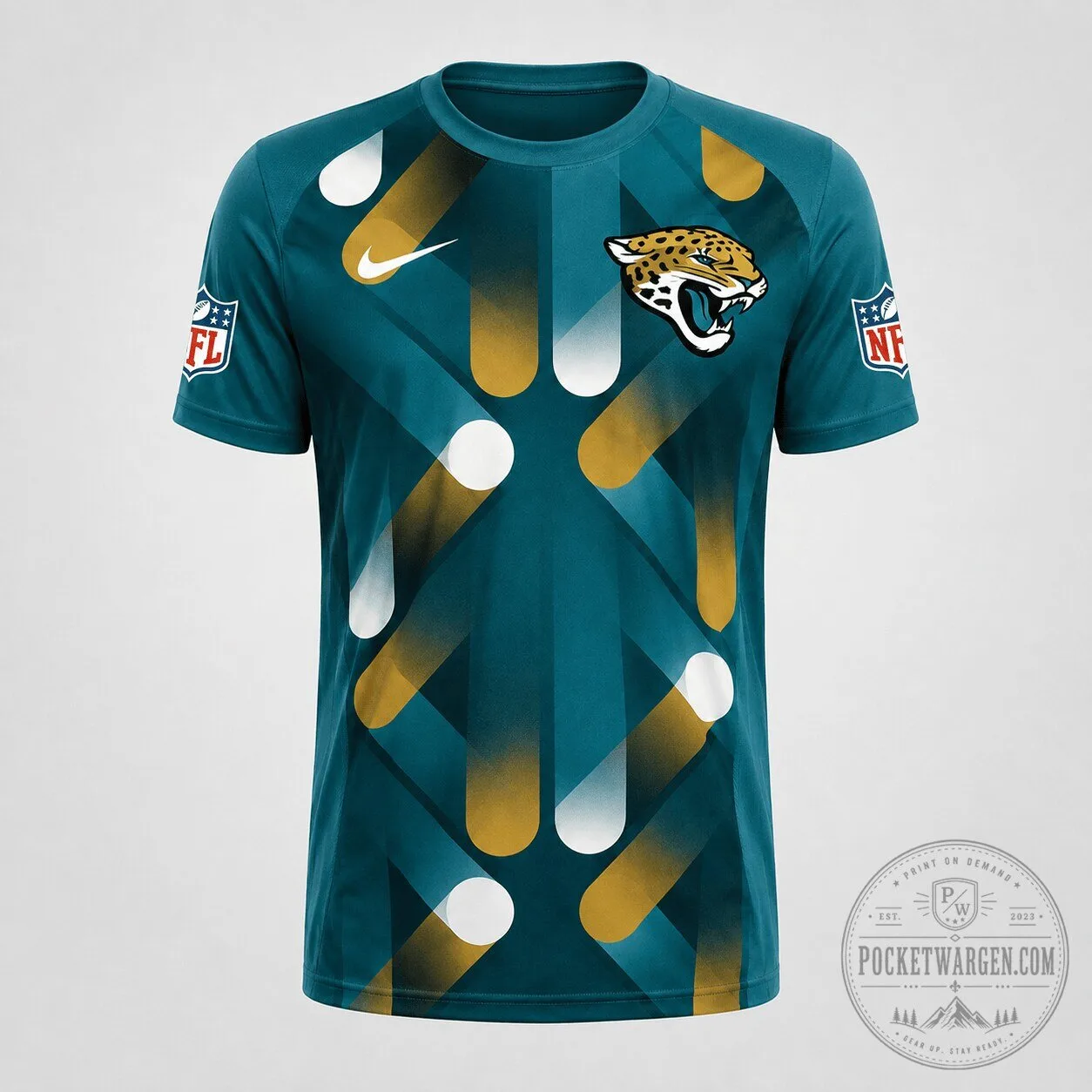 Jacksonville Jaguars NFL Performance All-Over Print Short Sleeve T-Shirt
