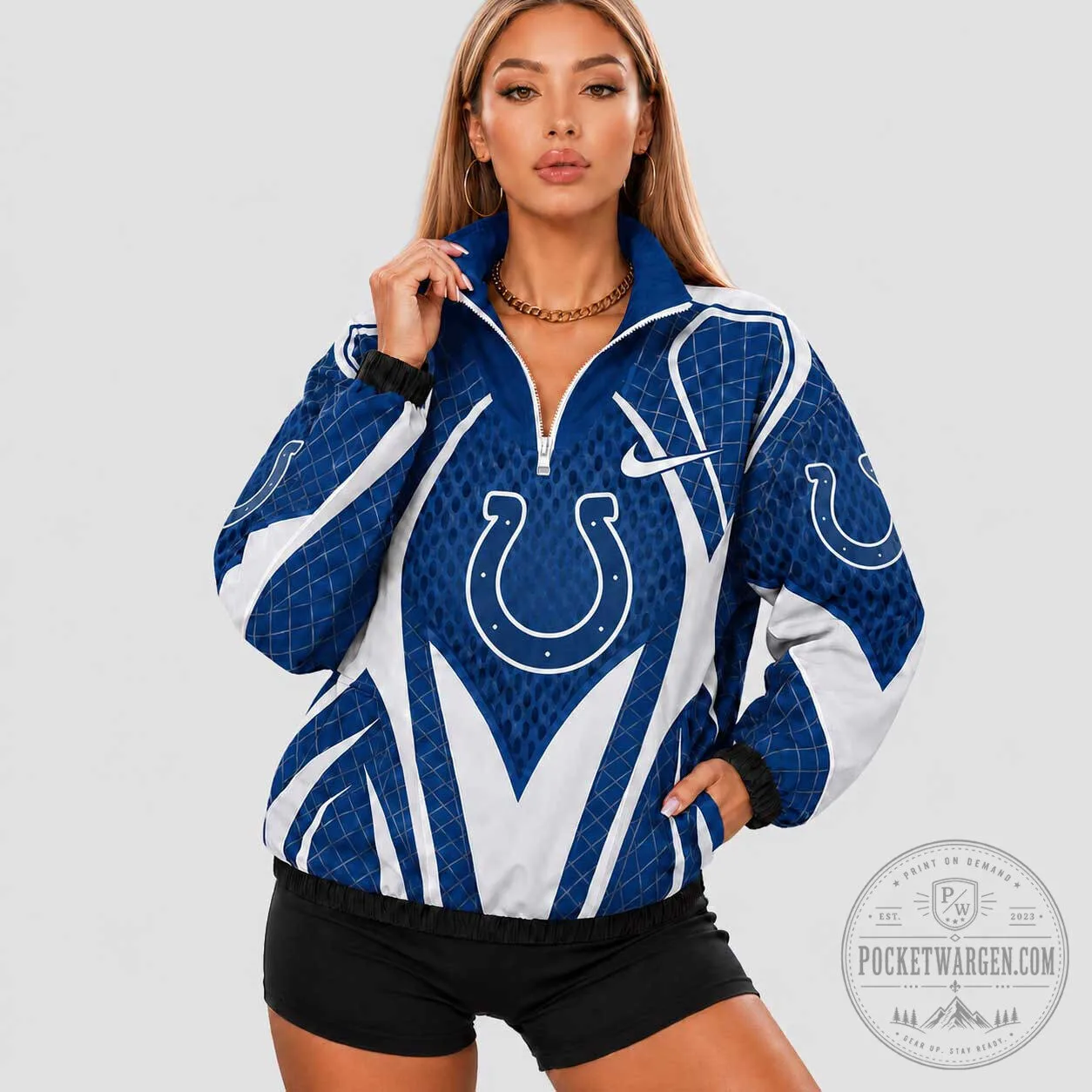 Indianapolis Colts Nike Inspired Quarter Zip Jacket for Women