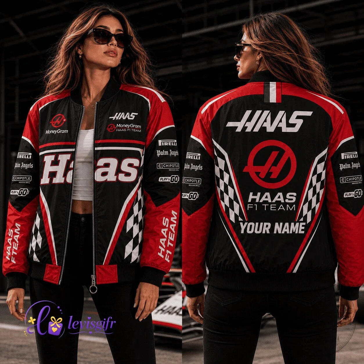 Racing Fan Gift Haas Formula 1 Team Bomber Jacket Personalized for Men and Women
