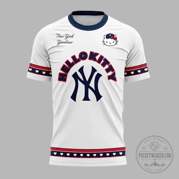 New York Yankees Game Hello Kitty Baseball Graphic T-Shirt 10 New York Yankees Game Hello Kitty Baseball Graphic T-Shirt