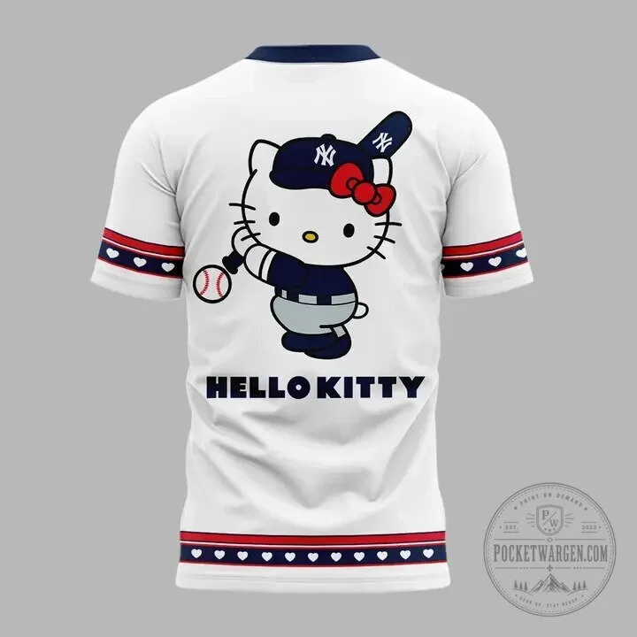 New York Yankees Game Hello Kitty Baseball Graphic T-Shirt 11 New York Yankees Game Hello Kitty Baseball Graphic T-Shirt