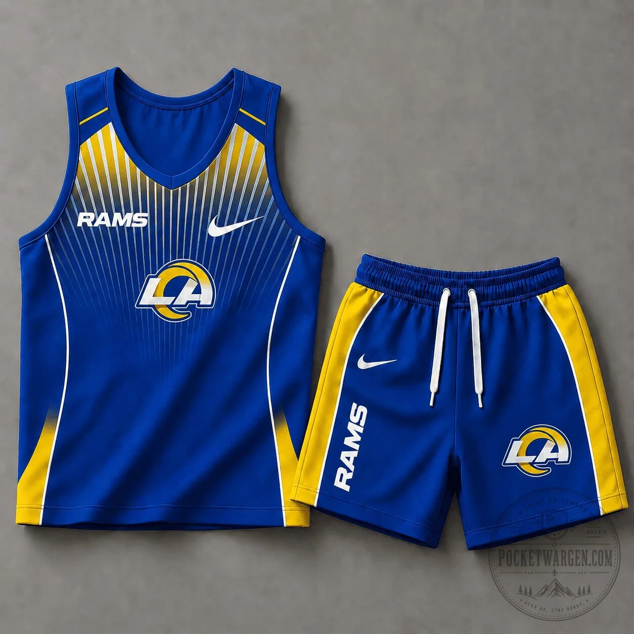 Los Angeles Rams Velocity Stripe Tank Top and Shorts Set