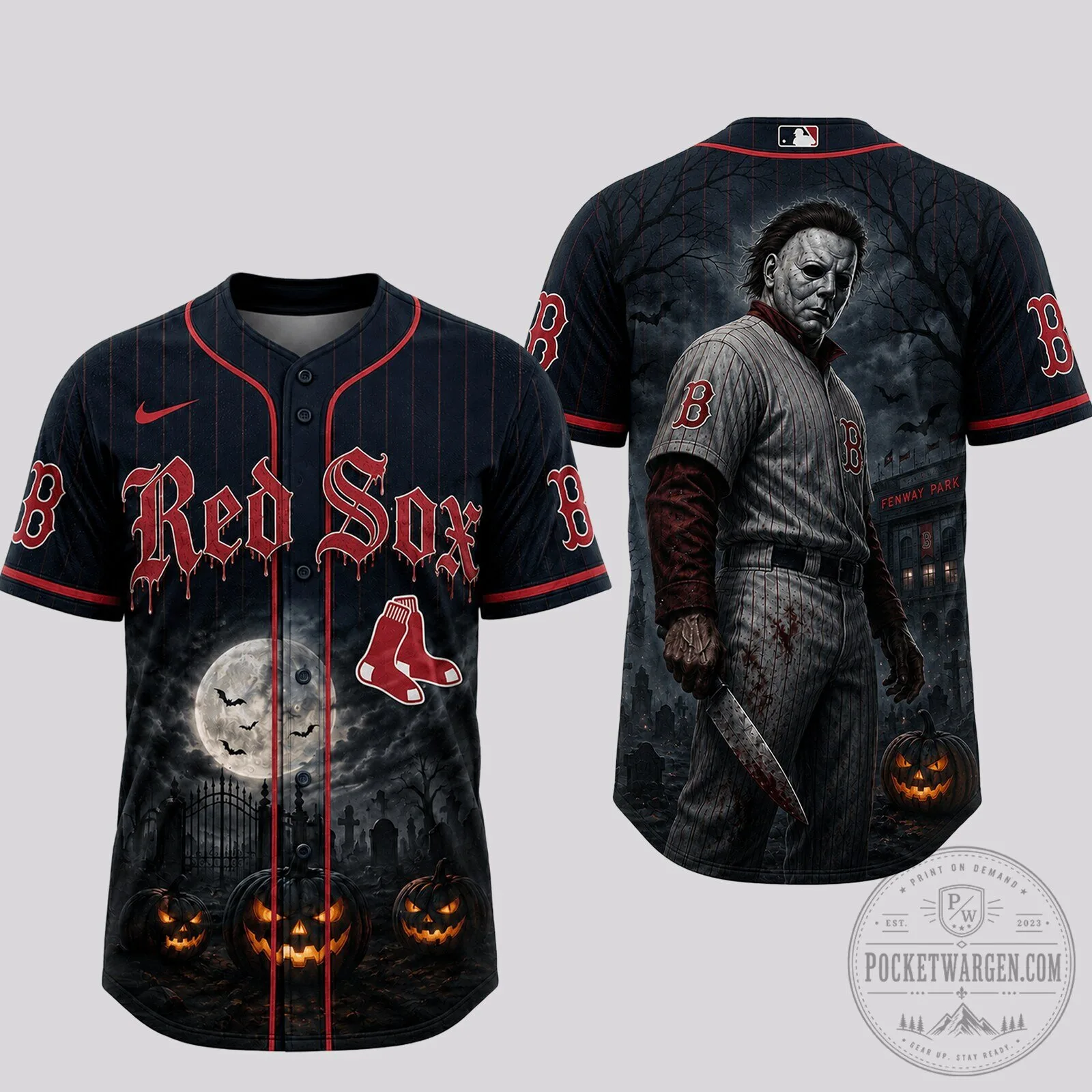 Boston Red Sox Baseball Michael Myers Halloween Jersey 5 Boston Red Sox Baseball Michael Myers Halloween Jersey