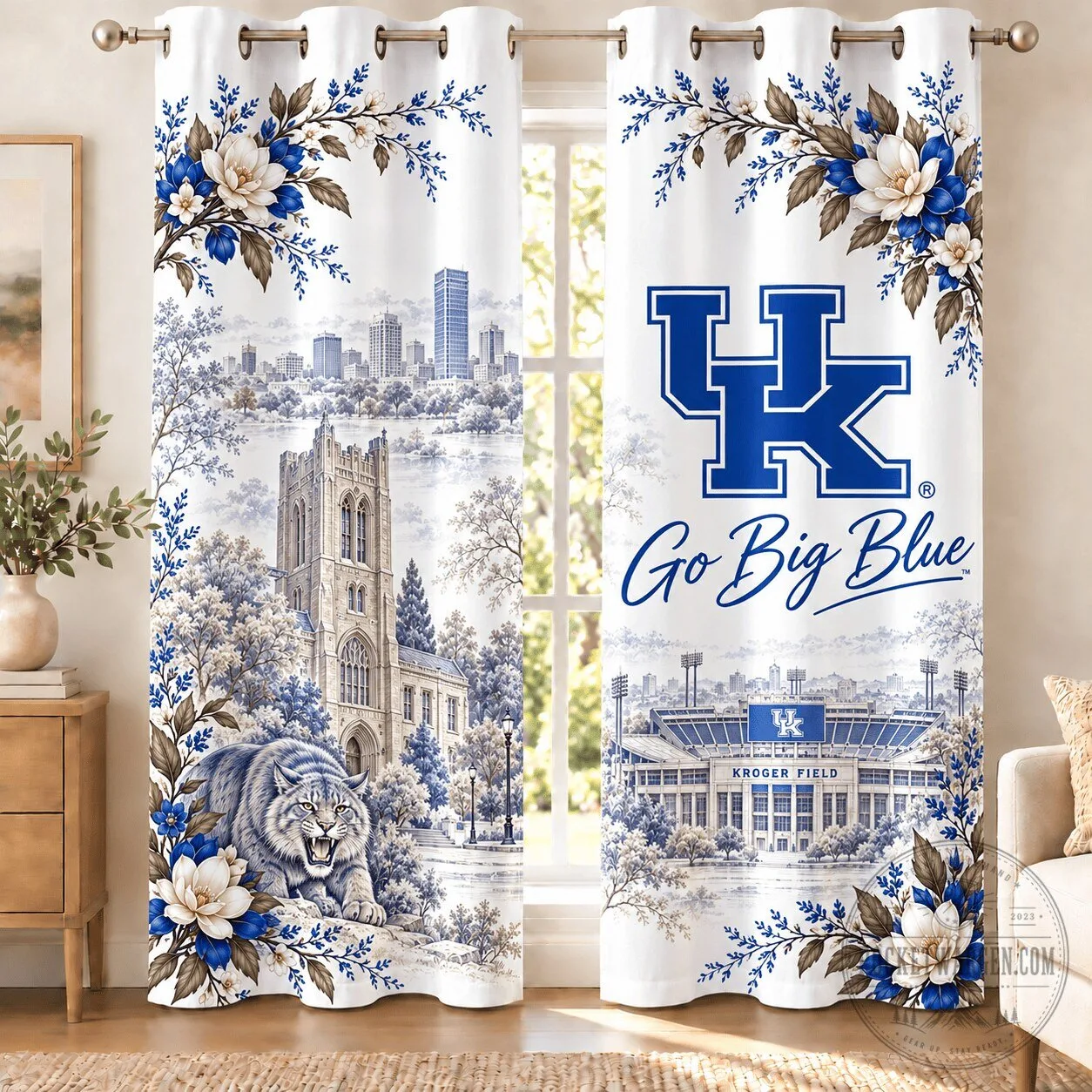 Kentucky Wildcats Go Big Blue Kroger Field College Football Fan Curtains