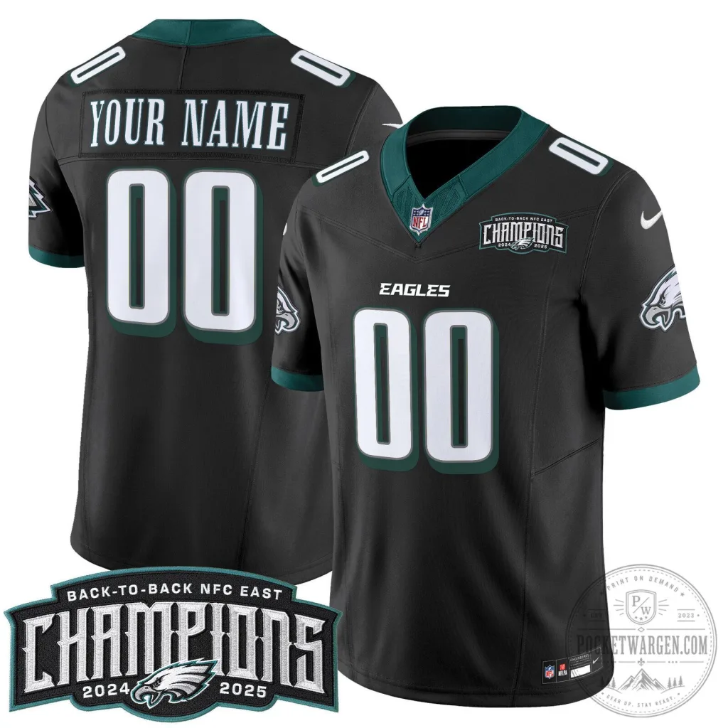 2024-2025 Back-to-Back Philadelphia Eagles Football Jersey - NFC East Champions 2024-2025 Back-to-Back Philadelphia Eagles Football Jersey - NFC East Champions