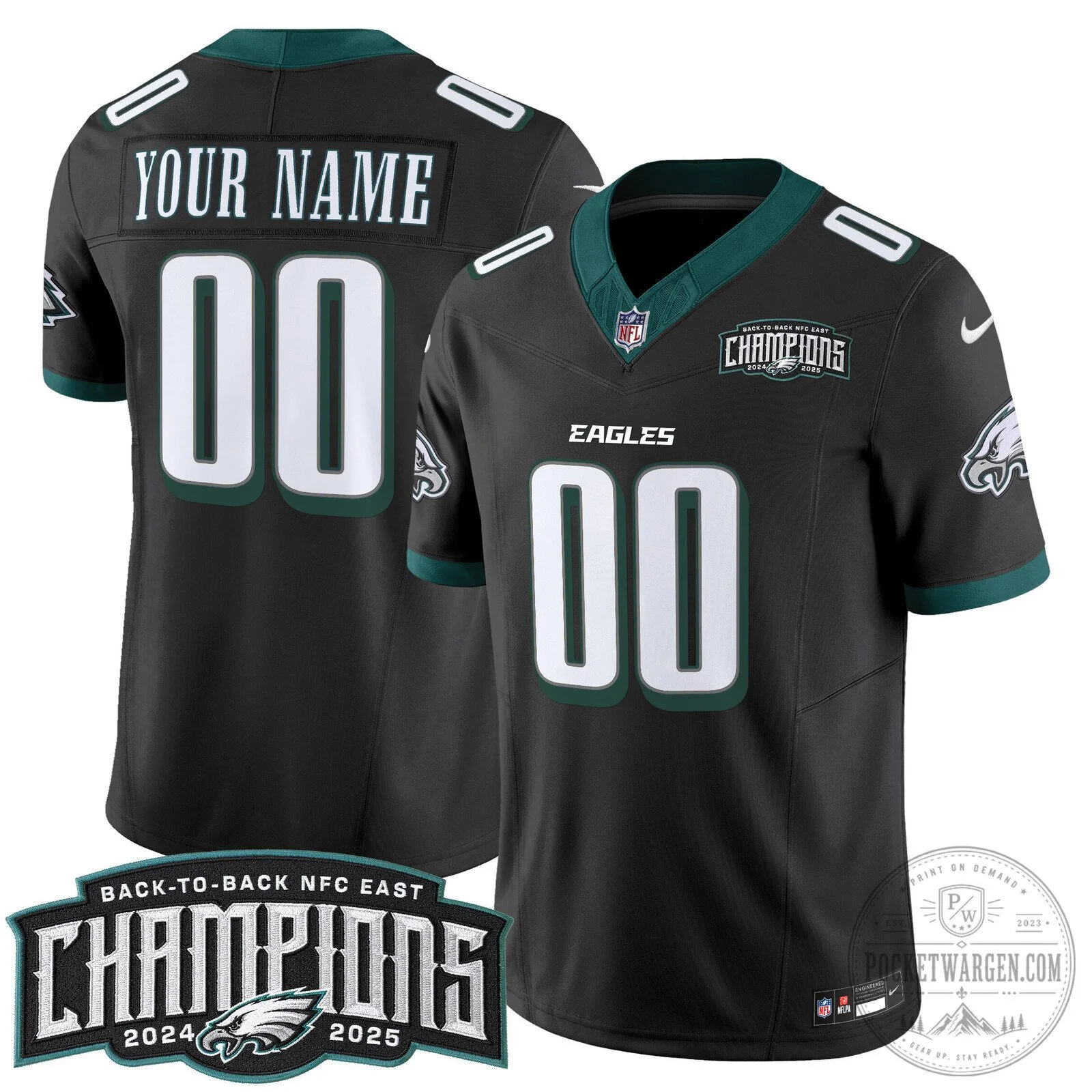 2024-2025 Back-to-Back Philadelphia Eagles Football Jersey - NFC East Champions 5 2024-2025 Back-to-Back Philadelphia Eagles Football Jersey - NFC East Champions