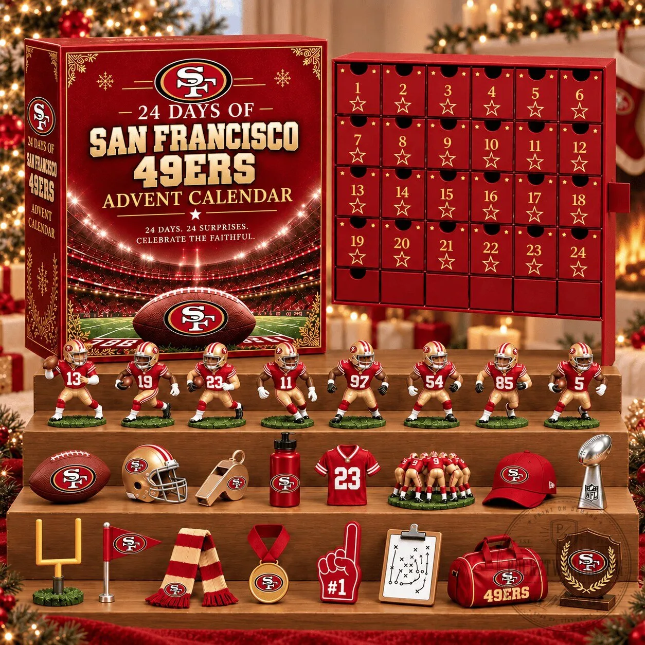 San Francisco 49ers NFL Football Team 24 Day Advent Calendar Gift