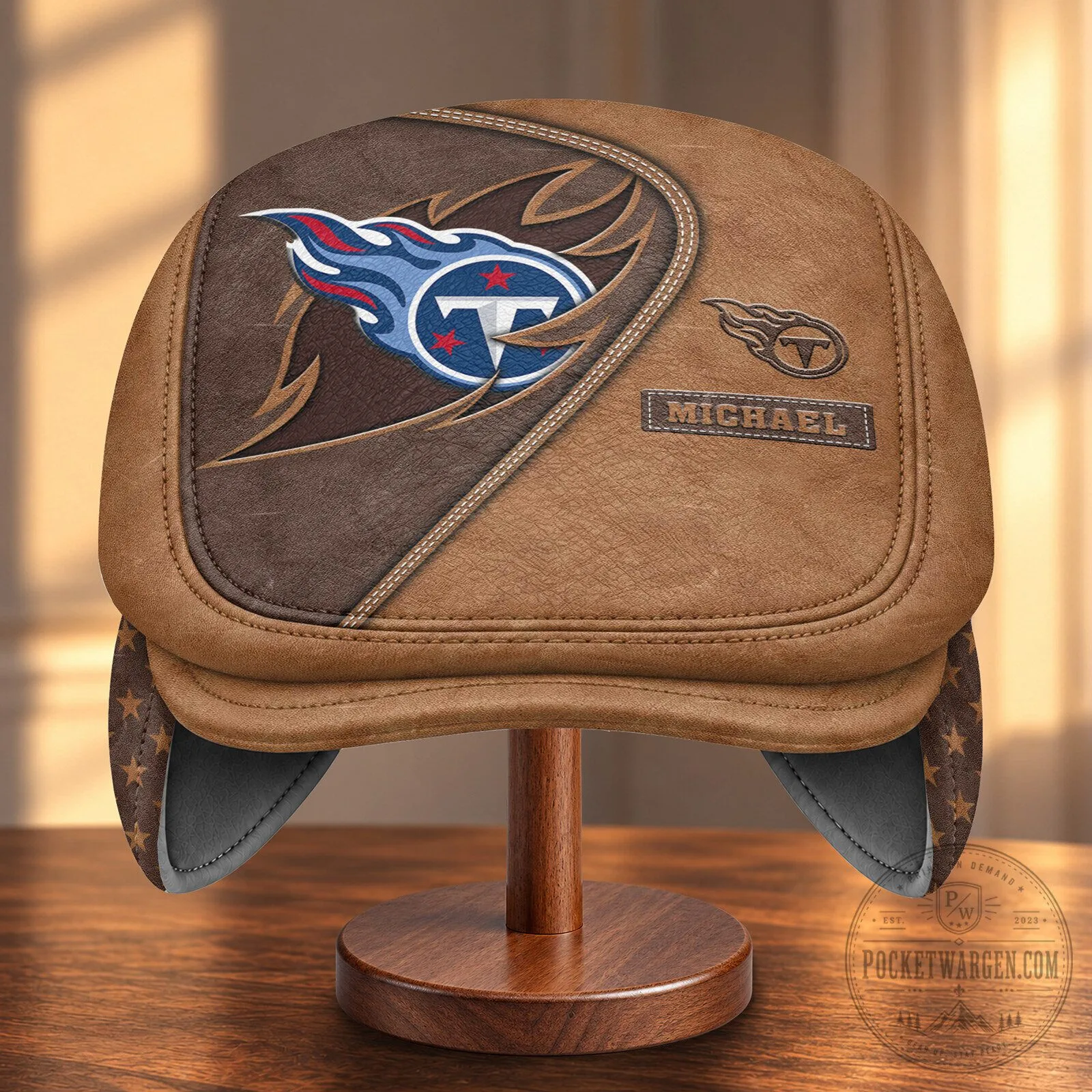 Tennessee Titans NFL Football Team Logo Flat Cap with Foldable Ear Flaps 11 Tennessee Titans NFL Football Team Logo Flat Cap with Foldable Ear Flaps