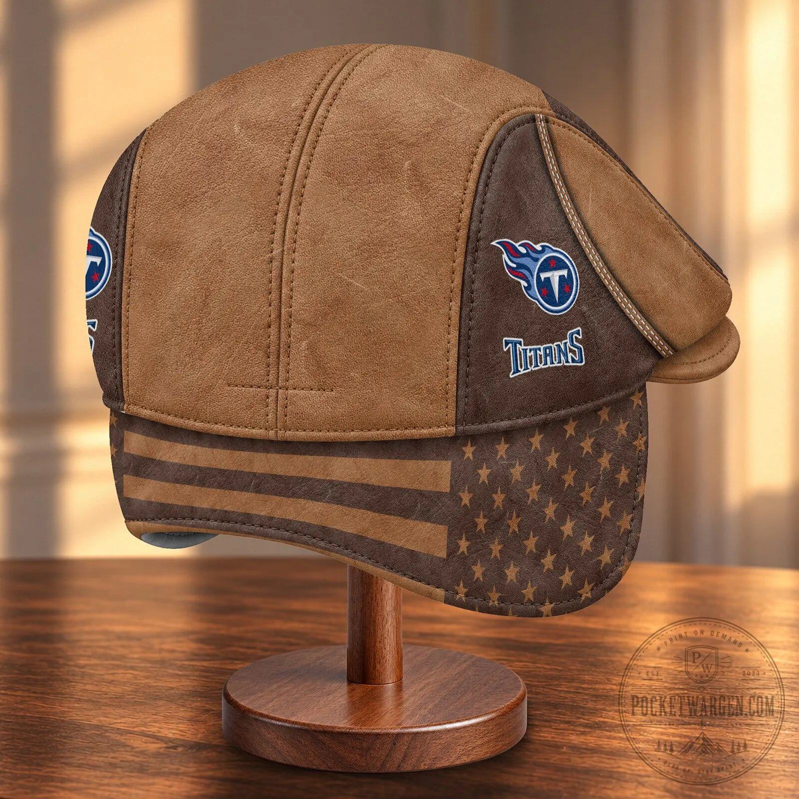 Tennessee Titans NFL Football Team Logo Flat Cap with Foldable Ear Flaps 12 Tennessee Titans NFL Football Team Logo Flat Cap with Foldable Ear Flaps