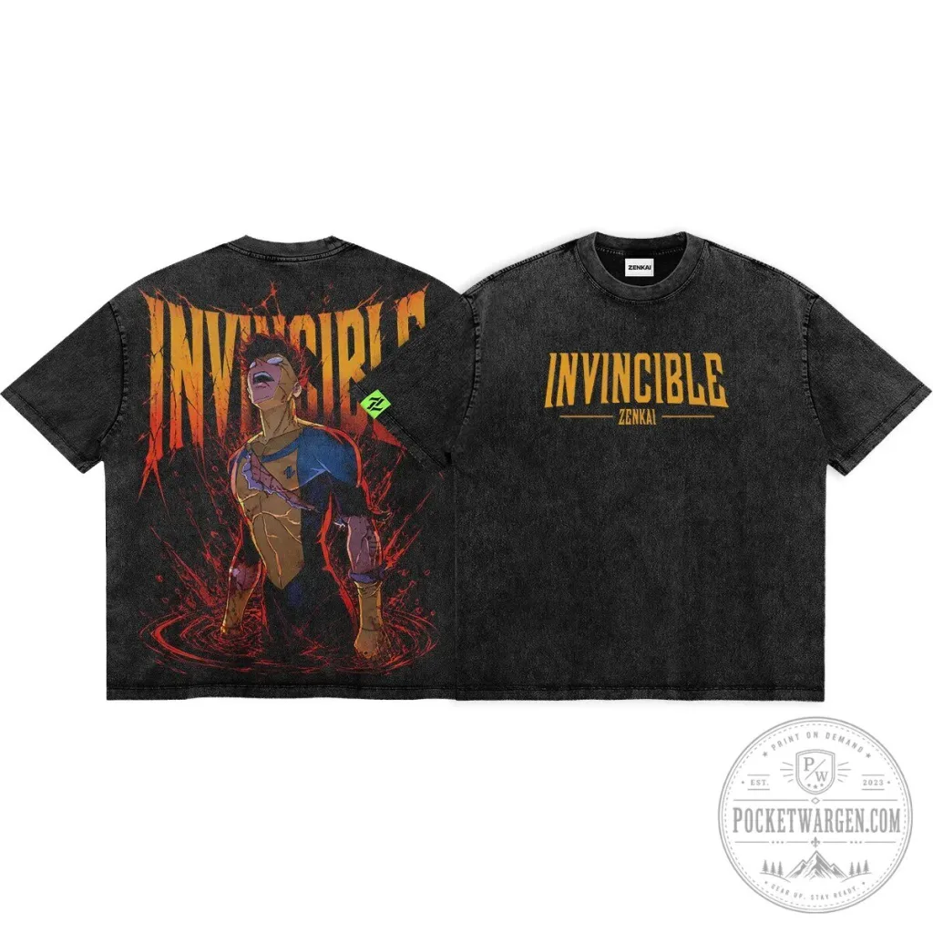 Invincible Unbroken Fury Zenkai Graphic Design T-Shirt Invincible Unbroken Fury Zenkai Graphic Design T-Shirt