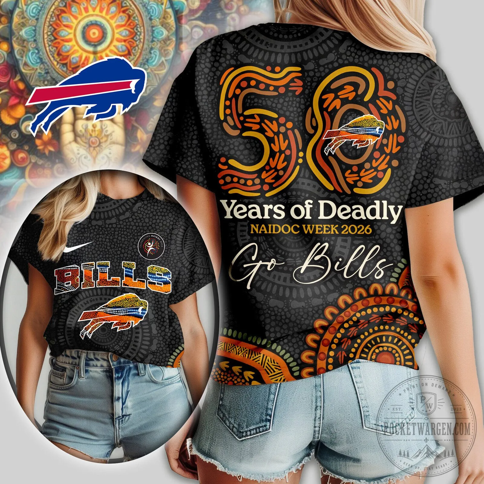 Buffalo Bills NFL Week 3 Shirt, 50 Years of Deadly NAIDOC Week 2026 T-Shirt 2 Buffalo Bills NFL Week 3 Shirt, 50 Years of Deadly NAIDOC Week 2026 T-Shirt