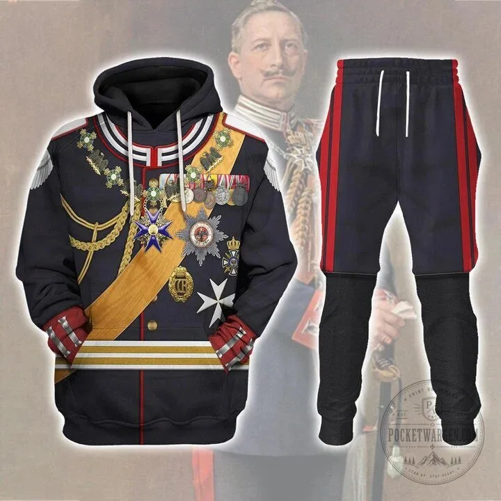 Kaiser Wilhelm II German Empire Gala Uniform Costume Hoodie and Pants Set 17 Kaiser Wilhelm II German Empire Gala Uniform Costume Hoodie and Pants Set