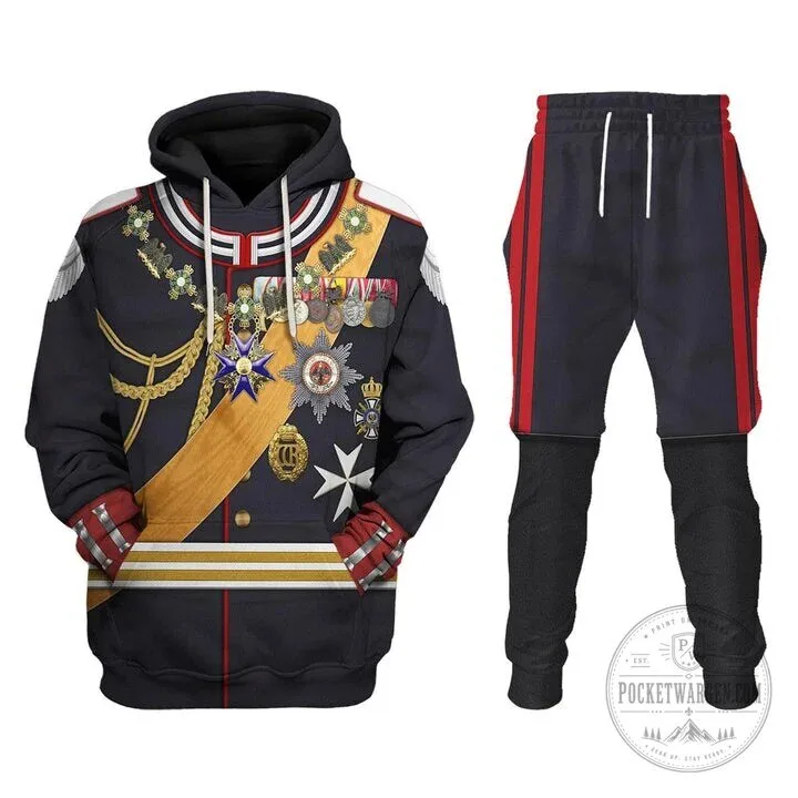 Kaiser Wilhelm II German Empire Gala Uniform Costume Hoodie and Pants Set 18 Kaiser Wilhelm II German Empire Gala Uniform Costume Hoodie and Pants Set