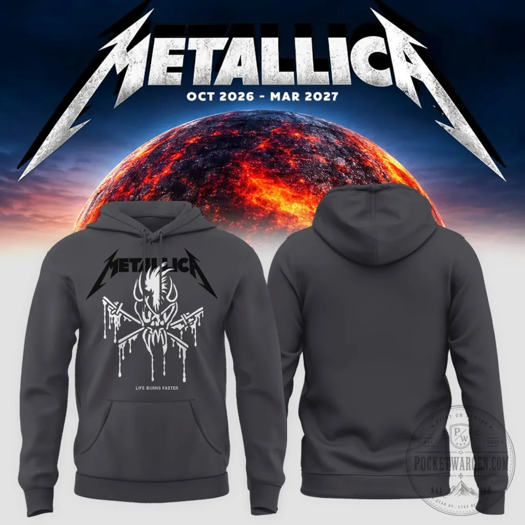 Hoodie for the Metallica Life Burns Faster 2026 Tour at Sphere, Las Vegas Hoodie for the Metallica Life Burns Faster 2026 Tour at Sphere, Las Vegas