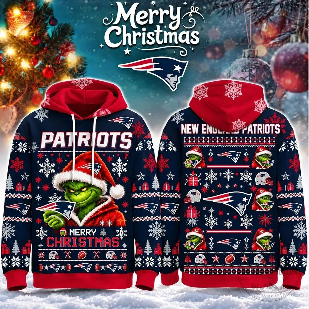 New England Patriots Grinch Merry Christmas Ugly Sweater Hoodie 5 New England Patriots Grinch Merry Christmas Ugly Sweater Hoodie