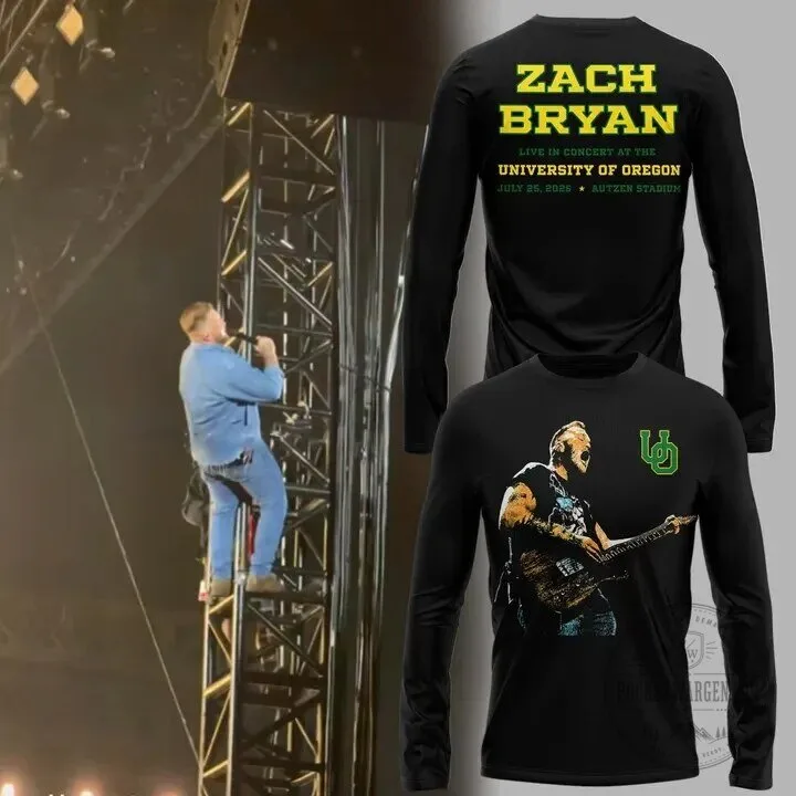 Zach Bryan University of Oregon Concert Black Long Sleeve T-Shirt 1 Zach Bryan University of Oregon Concert Black Long Sleeve T-Shirt