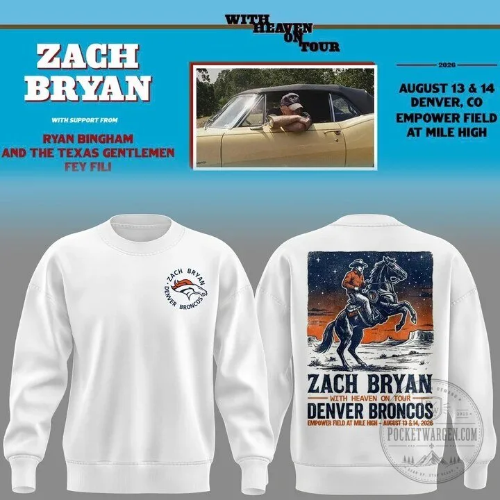 Zach Bryan Denver Broncos Empower Field Concert Sweatshirt