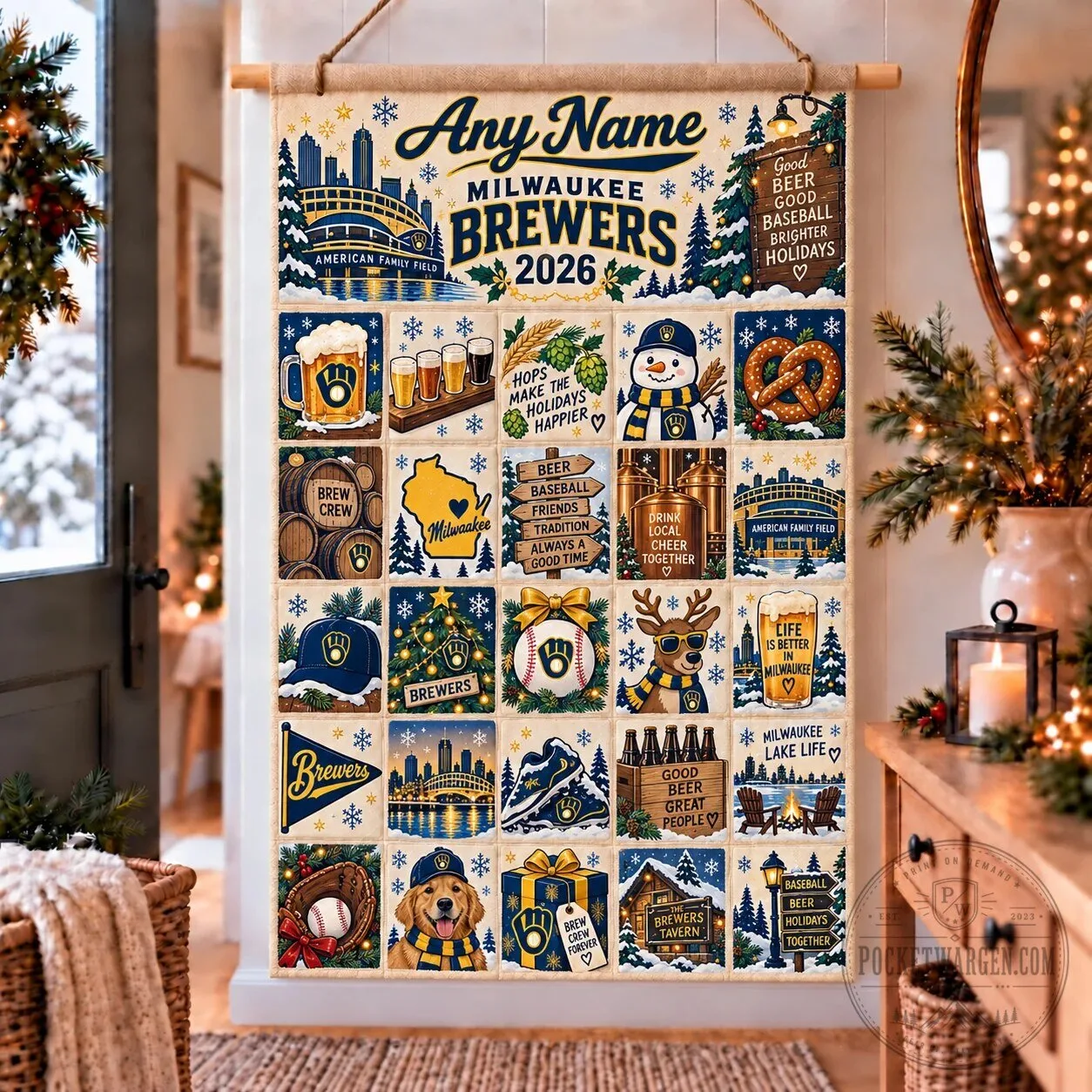 Milwaukee Brewers Christmas Holiday Advent Calendar Wall Hanging 2 Milwaukee Brewers Christmas Holiday Advent Calendar Wall Hanging