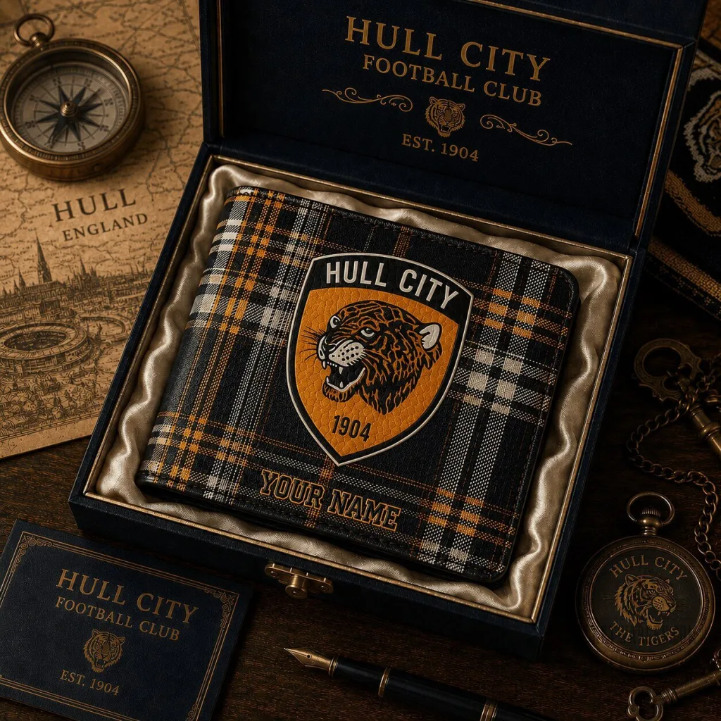 Hull City Football Club Plaid Pattern Personalized Wallet Hull City Football Club Plaid Pattern Personalized Wallet