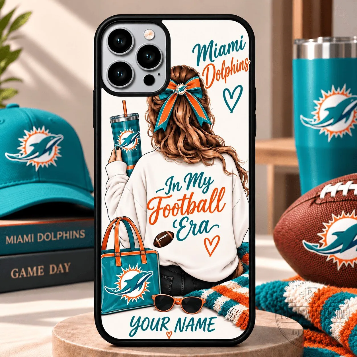 Miami Dolphins Football Era Personalized Phone Case