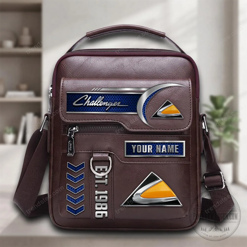 Dodge Challenger Personalized Leather Handbag with Custom Name