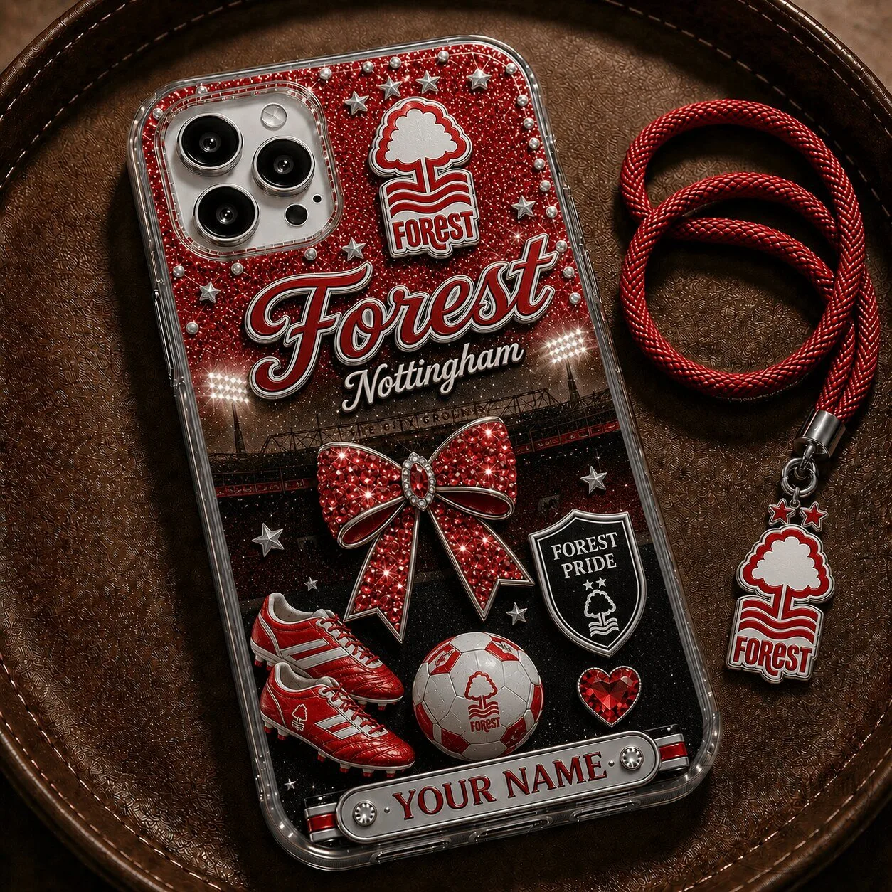 Nottingham Forest Football Club Custom Name Red Glitter Phone Case 2 Nottingham Forest Football Club Custom Name Red Glitter Phone Case