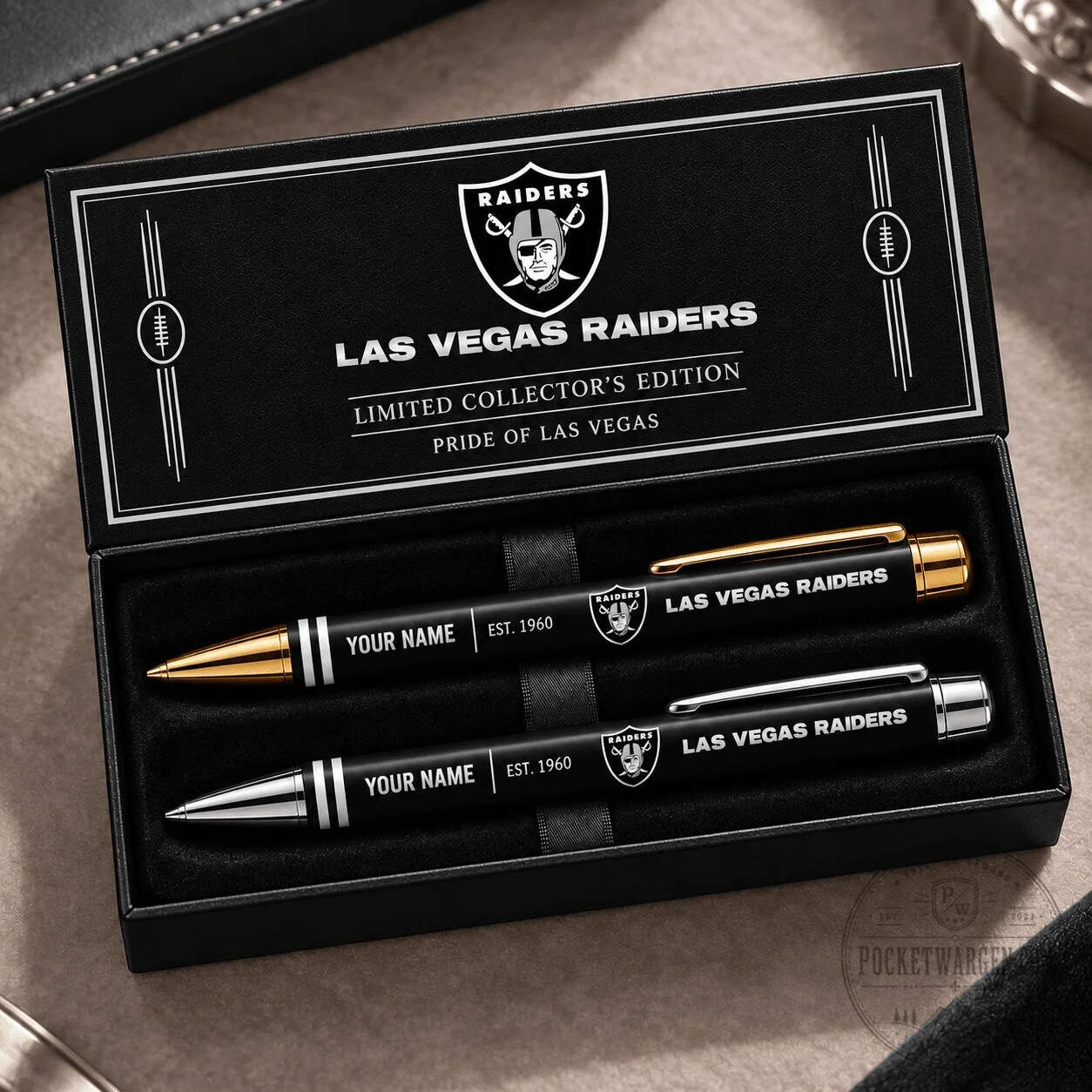 Las Vegas Raiders Personalized Ballpoint Pen Set for Football Fans