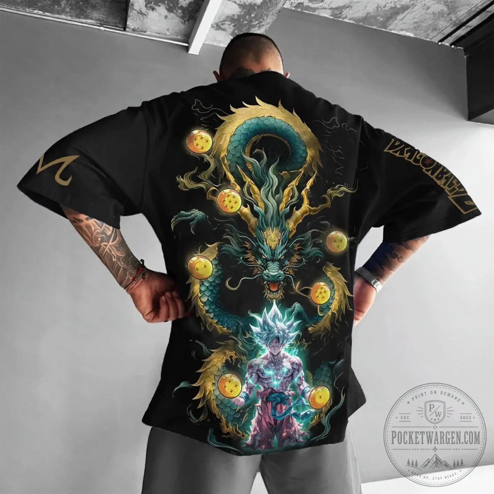 Dragon Ball Z Super Saiyan Goku Dragon and Dragon Balls Anime Hawaiian Shirt