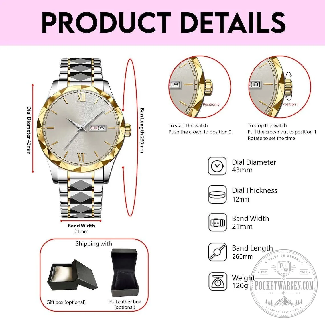 United States Army Vietnam Veteran Personalized Stainless Steel Watch 19 United States Army Vietnam Veteran Personalized Stainless Steel Watch