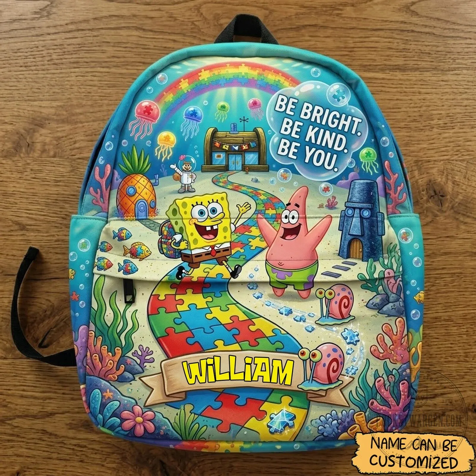 SpongeBob SquarePants Autism Awareness Personalized Backpack