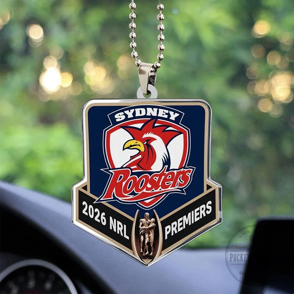 Sydney Roosters 2026 NRL Premiers Shield Shaped Car Ornament