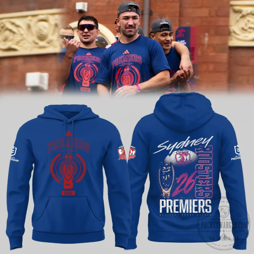 Sydney Roosters National Rugby League Premiers 2026 Blue Hoodie Sydney Roosters National Rugby League Premiers 2026 Blue Hoodie
