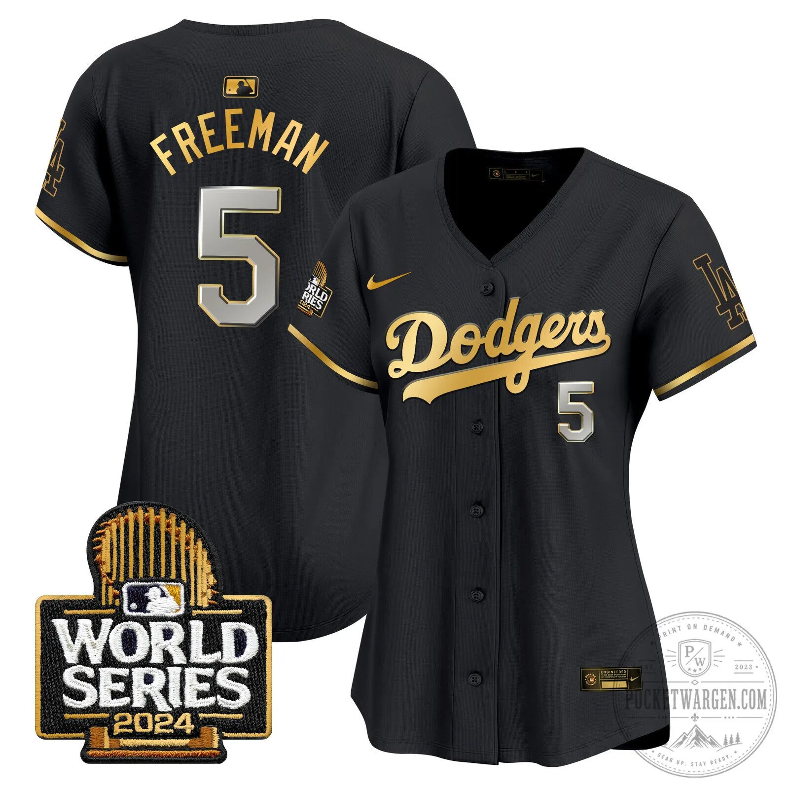Los Angeles Dodgers 2024 World Series Gold Trim Baseball Jersey 56 Los Angeles Dodgers 2024 World Series Gold Trim Baseball Jersey
