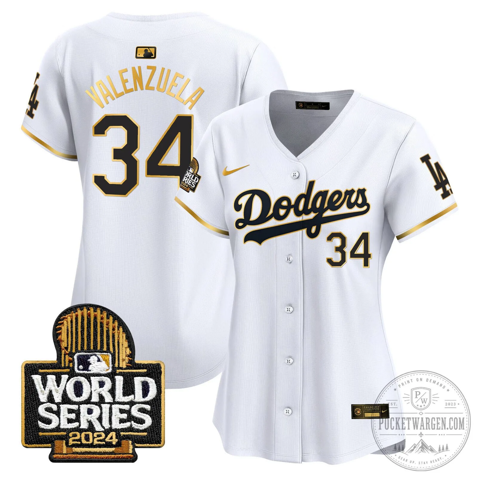 Los Angeles Dodgers 2024 World Series Gold Trim Baseball Jersey 64 Los Angeles Dodgers 2024 World Series Gold Trim Baseball Jersey