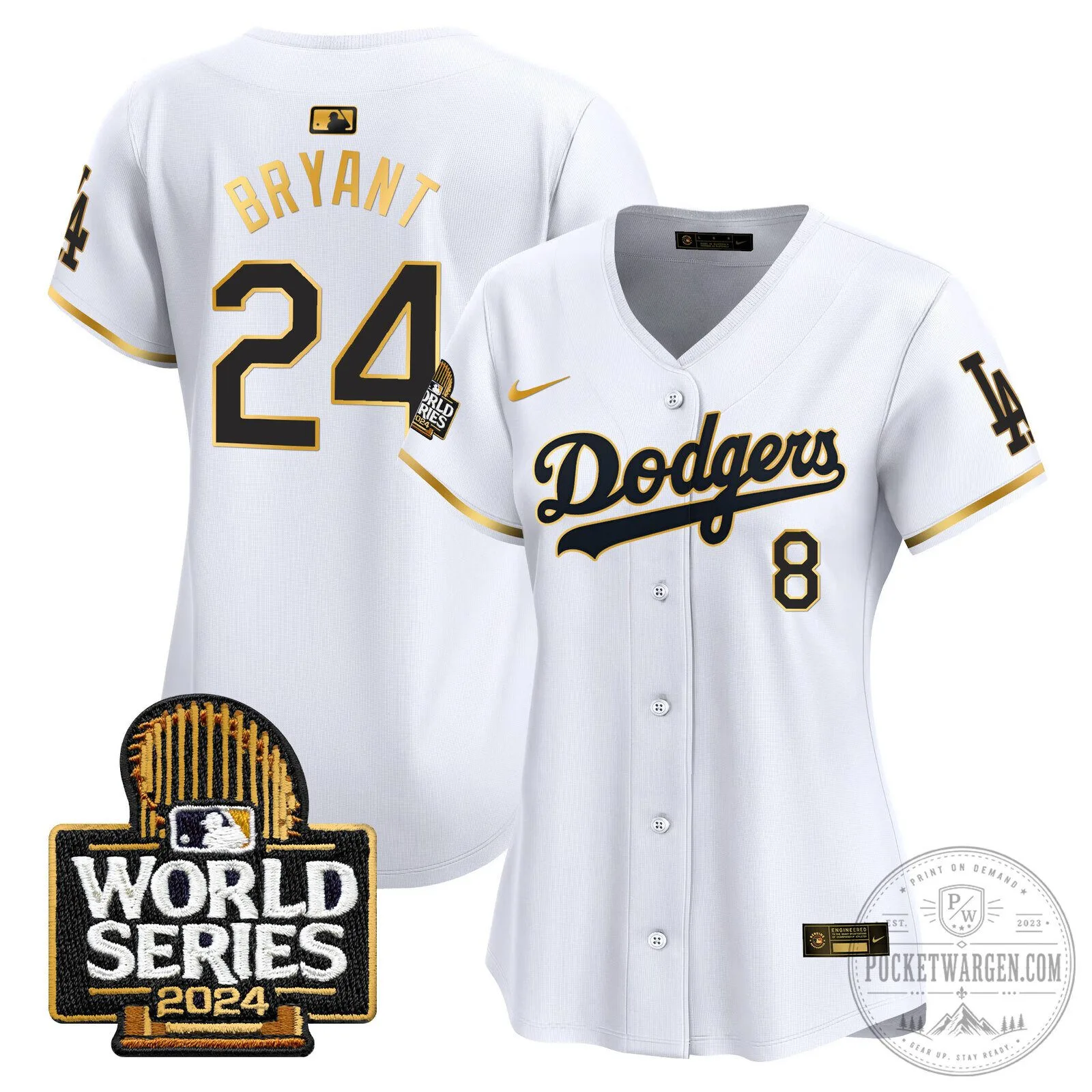 Los Angeles Dodgers 2024 World Series Gold Trim Baseball Jersey 68 Los Angeles Dodgers 2024 World Series Gold Trim Baseball Jersey